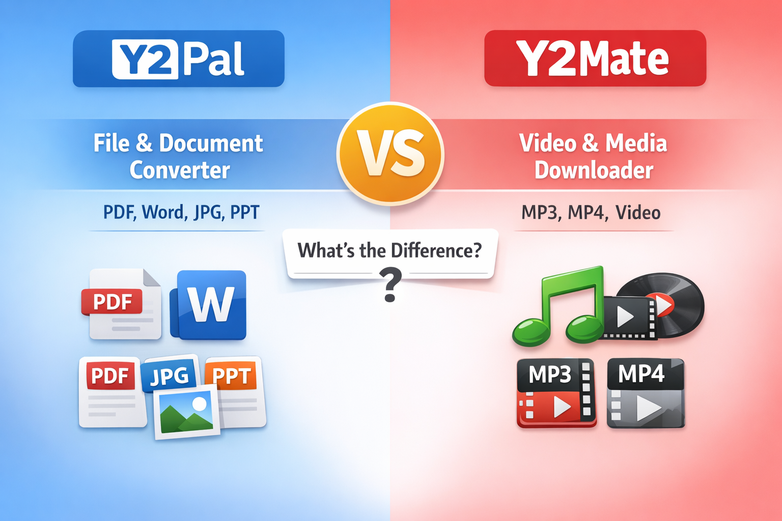 Y2Pal vs Y2Mate side-by-side